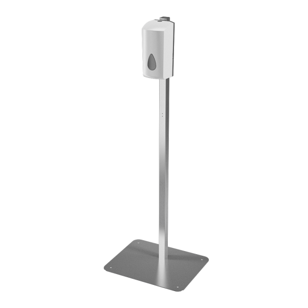 Automatic soap and disinfection dispenser with stand, white plastic, 1 l