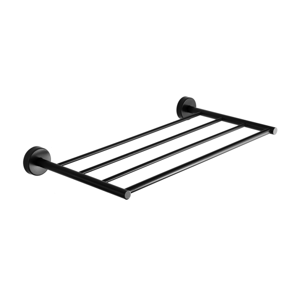 Stainless steel towel rack, black matt finish