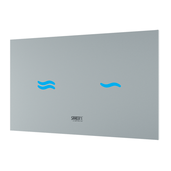 Electronic touch toilet flushing unit, glass colour REF 9003 white, backlighting blue, 24 V DC