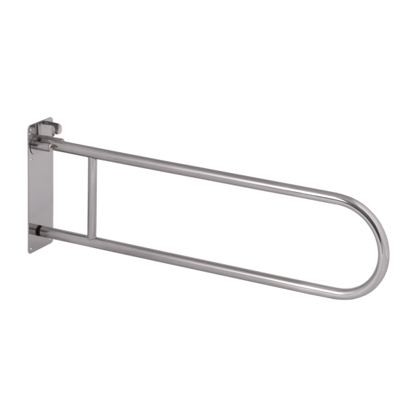 Stainless steel hand rail, folding, length 830 mm, polished