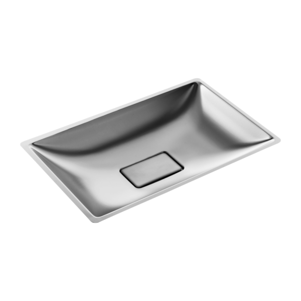 Stainless steel recessed washbasin