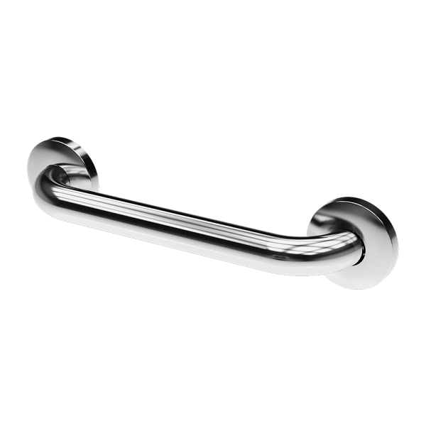 Stainless steel universal, solid hand rail, length 385 mm, polished