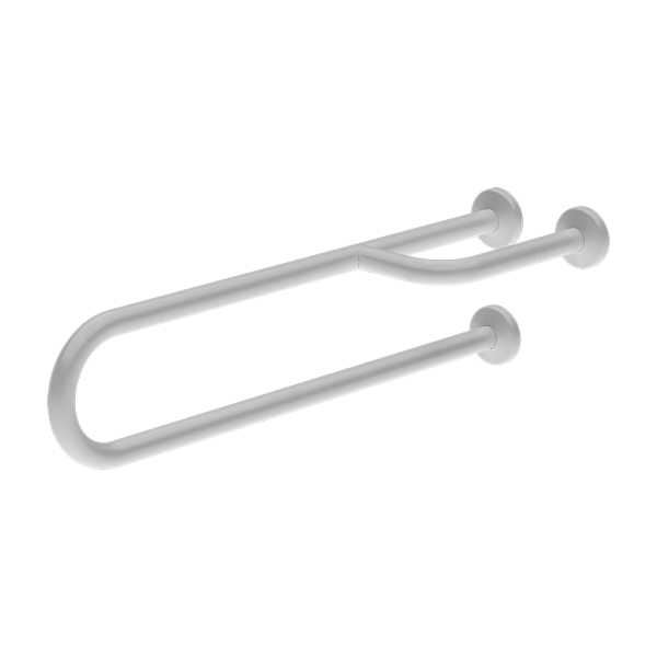 Steel solid hand rail, length 800 mm, white colour - Komaxit