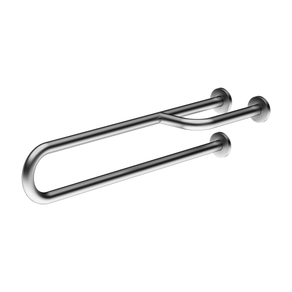 Stainless steel grab bar, fixed, length 800 mm, brushed