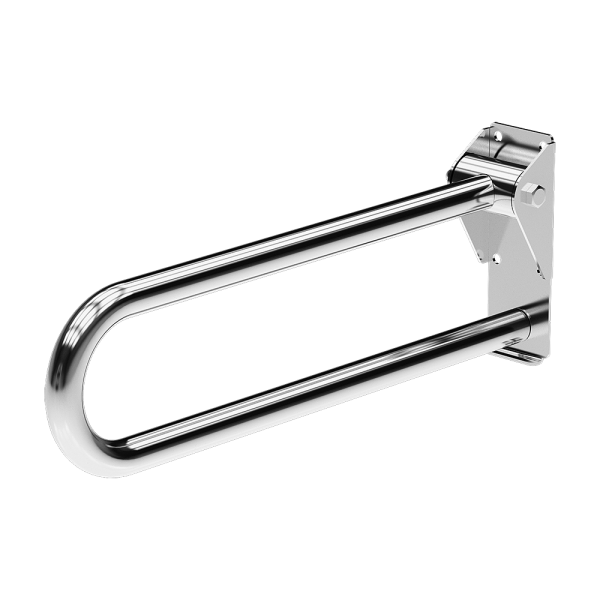 Stainless steel grab bar, folding, length 600 mm, polished
