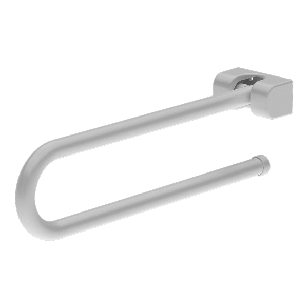 Steel folding hand rail, length 600 mm, white colour - Komaxit