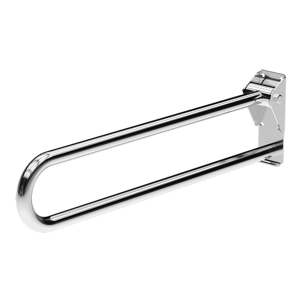 Stainless steel grab bar, folding, length 800 mm, polished