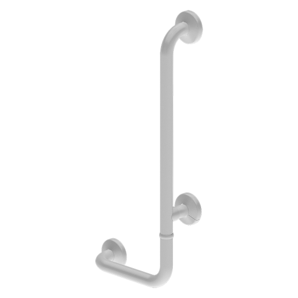 Steel bath grab bar fixed, right, dimensions 350 x 660 mm, white colour - Komaxit