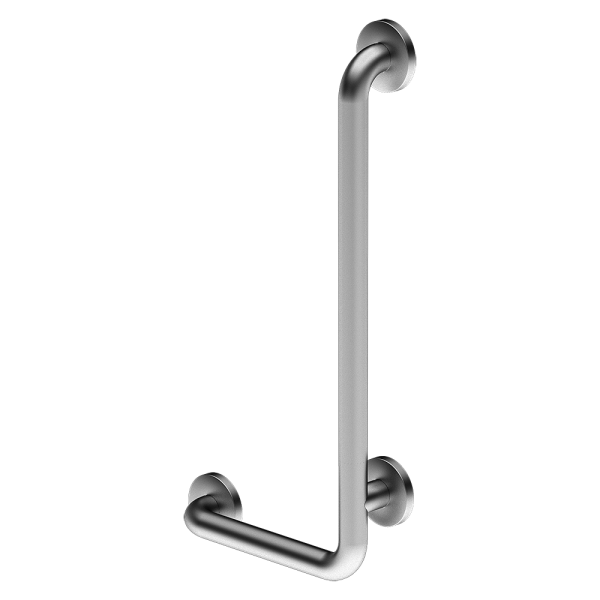 Stainless steel bath grab bar fixed, right, dimensions 350 x 660 mm, brushed