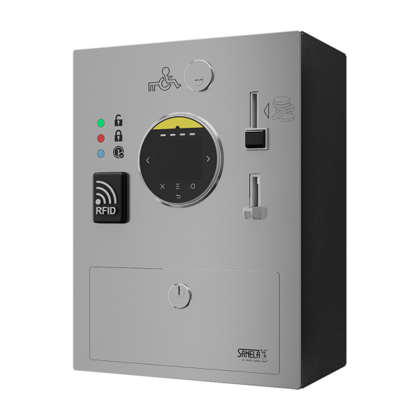 Automatic device for door lock, multiple payment methods, with EURO KEY, 24 V DC