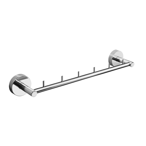Stainless steel hanger with six hooks, polished