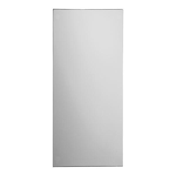 Stainless steel anti-vandal mirror (900 x 400 mm), installation by gluing