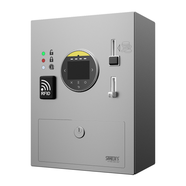 Automatic device for shower, multiple payment methods, 24 V DC