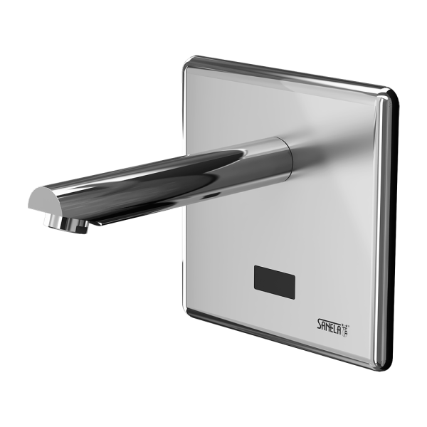 Wall-mounted tap, spout of 182 mm, 24 V DC