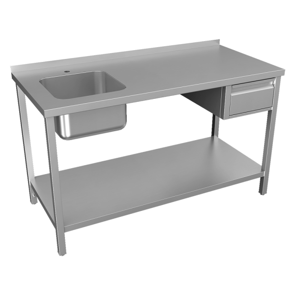 Stainless steel working and washing tables